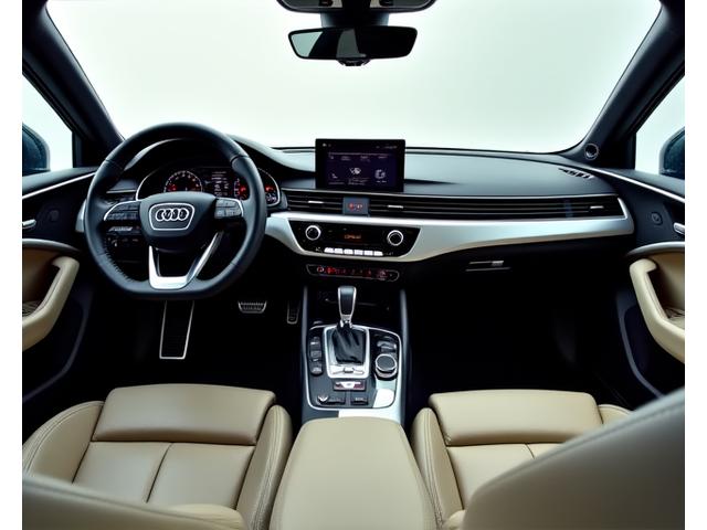 Interior de un Audi premium tras un detallado profesional